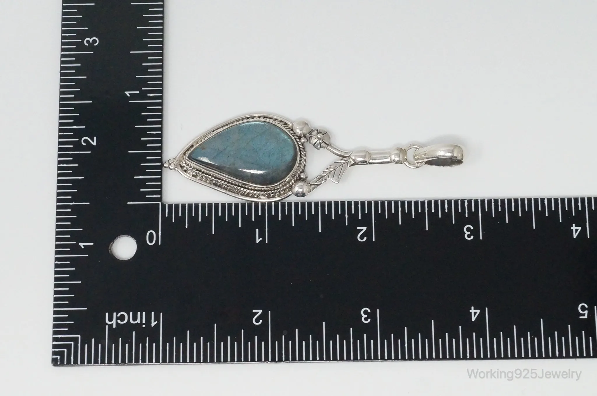 Large Designer Supreme Jewelers Labradorite Sterling Silver Pendant