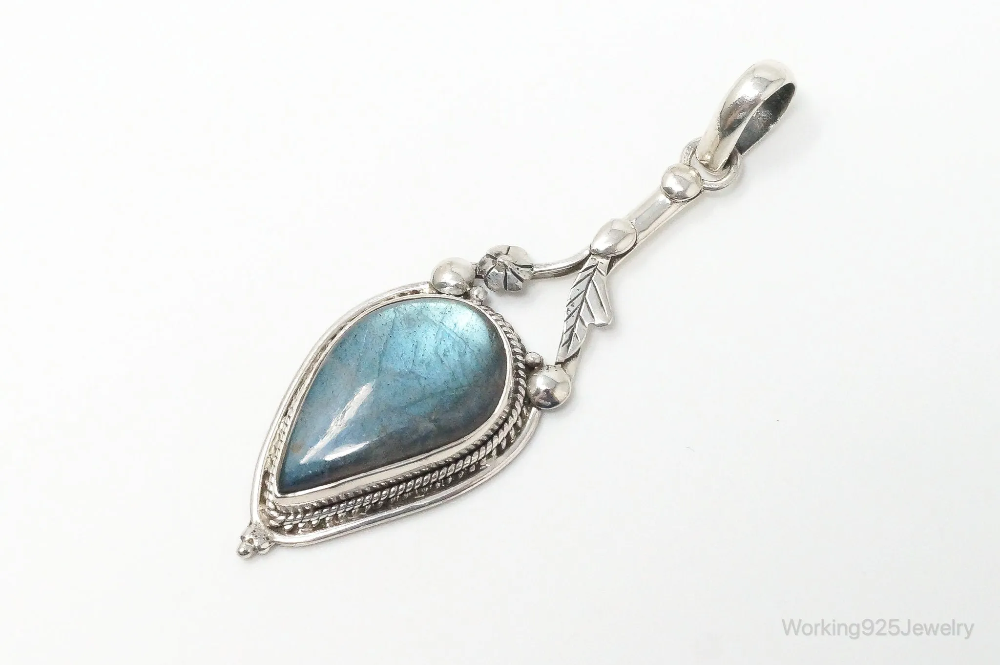 Large Designer Supreme Jewelers Labradorite Sterling Silver Pendant