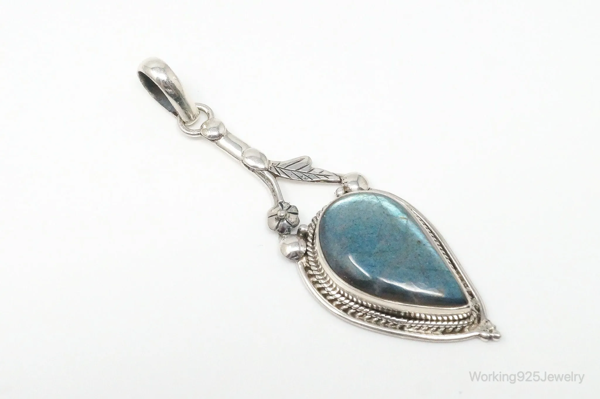 Large Designer Supreme Jewelers Labradorite Sterling Silver Pendant