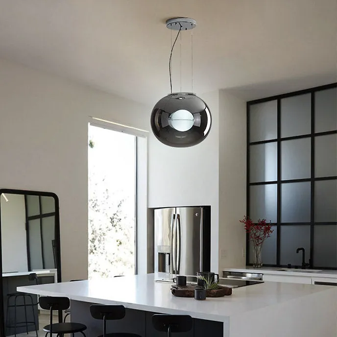 LED Double Layer Modern Glass Pendant Light