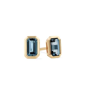 London Blue Topaz Earrings in 9ct Yellow Gold