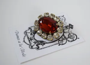 Madeira Topaz Crystal Cluster Brooch