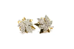 McCLELLAND BARCLAY Maple Leaf with Diamanté Screwback Earrings