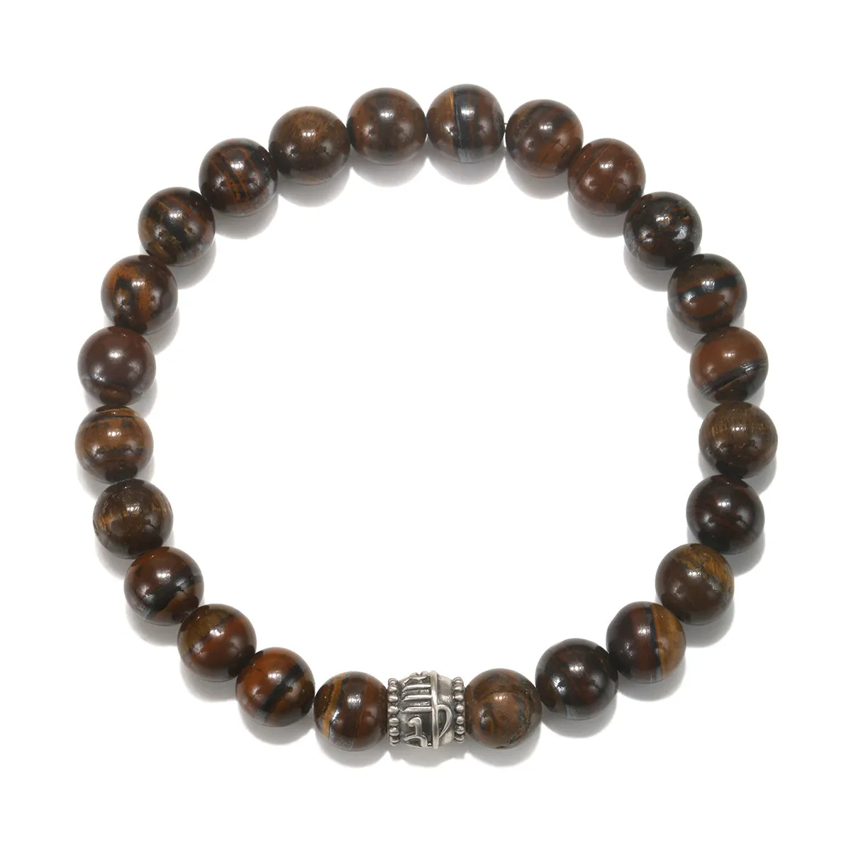 Men's Protection and Peace Tiger Iron Gemstone Bracelet