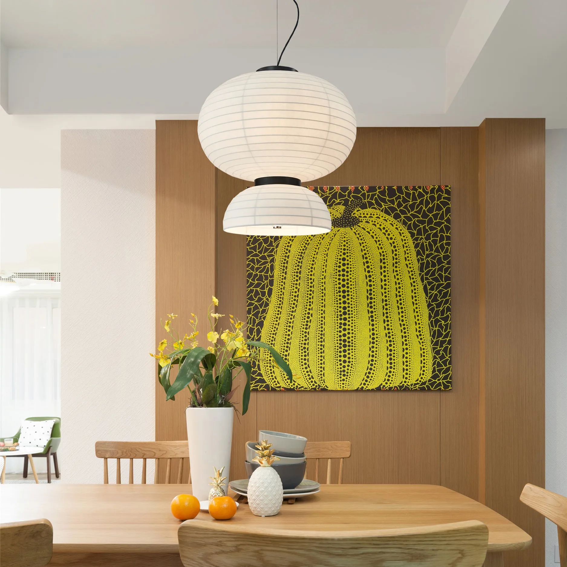 Modern Silk Pendant Light