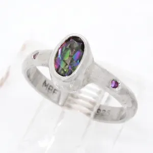 Mystic Topaz and Amethyst Ring (size 6)