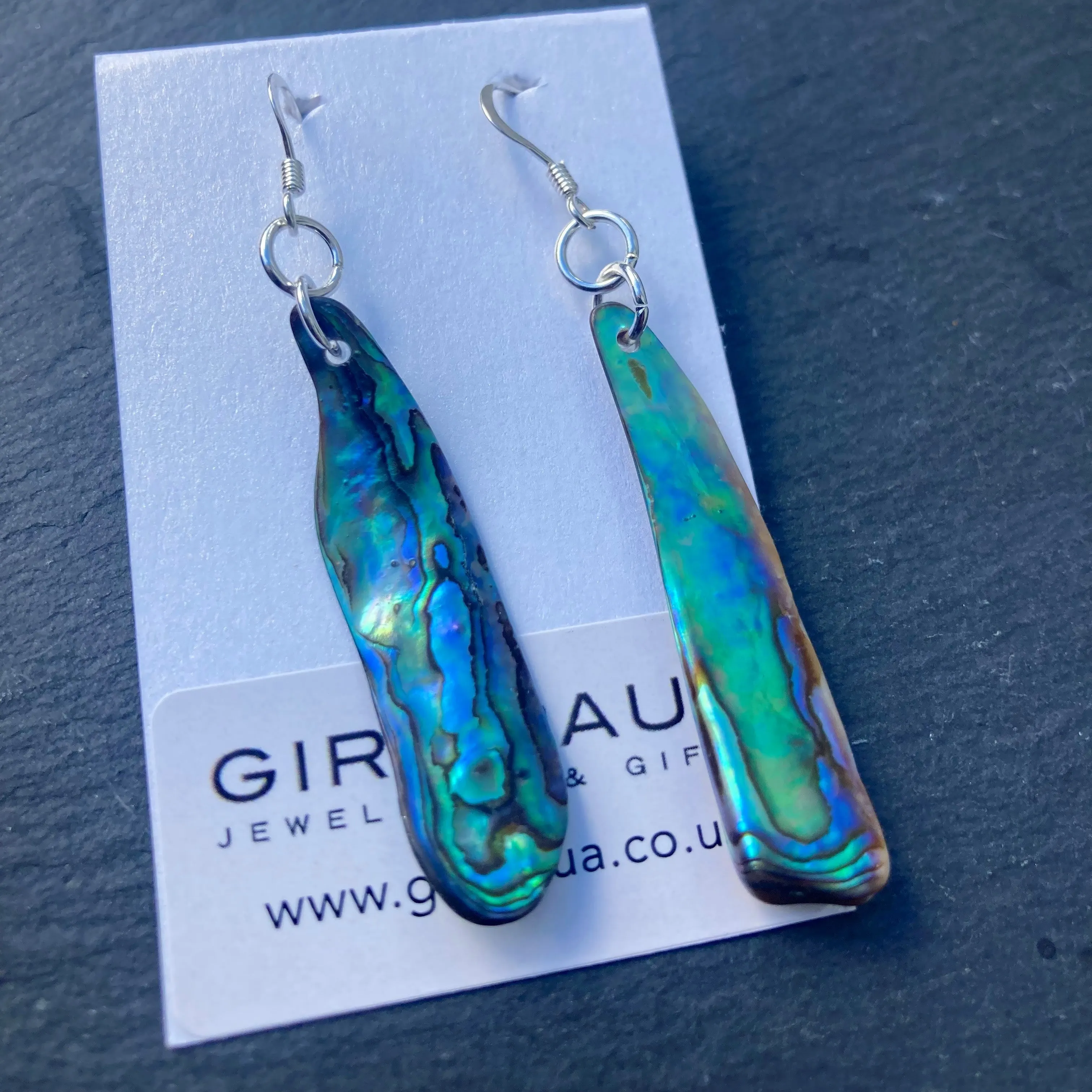 Natural shaped Paua Shell  Earrings - by Mhairi Sim - Girl Paua