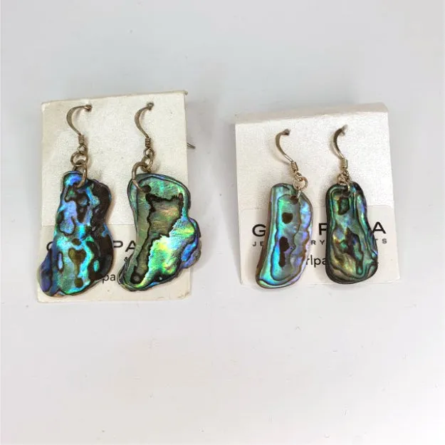 Natural shaped Paua Shell  Earrings - by Mhairi Sim - Girl Paua