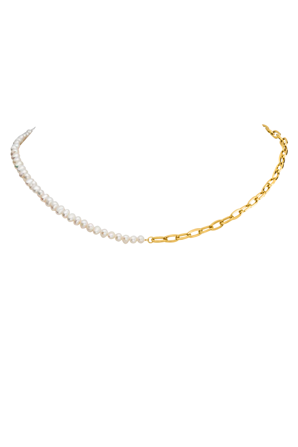 Pearl Bicycle Necklace 14K Gold Plated