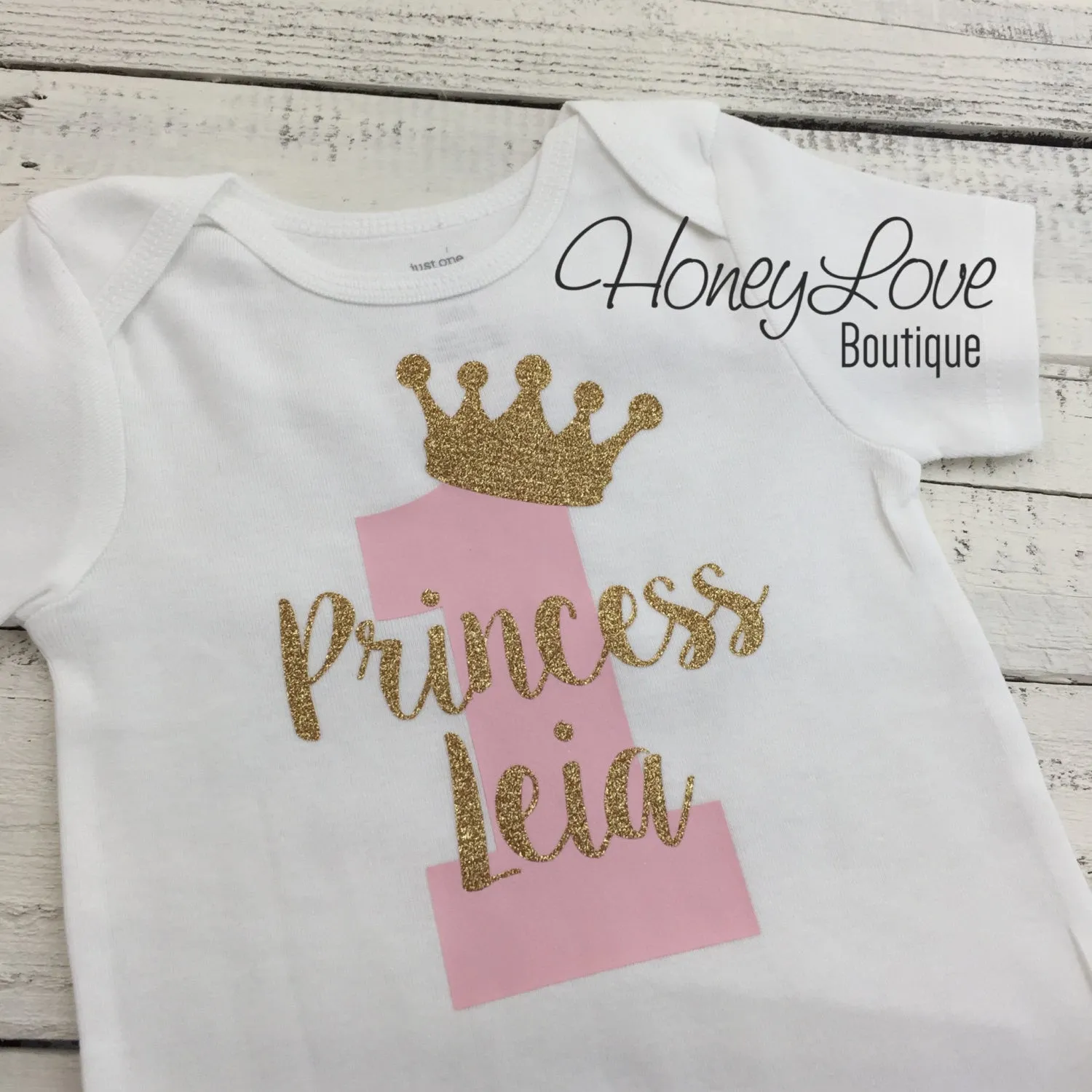 Personalized 1st Birthday Princess Bodysuit