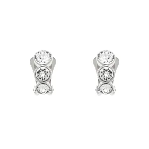 Platinum Crystal Trio Clip Earrings