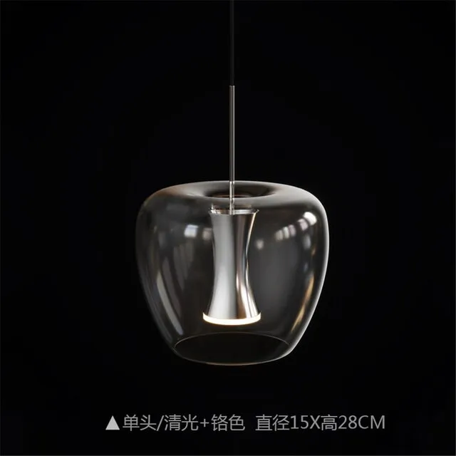 Postmodern Design Clear Glass Led Pendant Lights Luxury Living Room Restaurant Kitchen Loft Decor Spots Hanging Lamp Fixtures