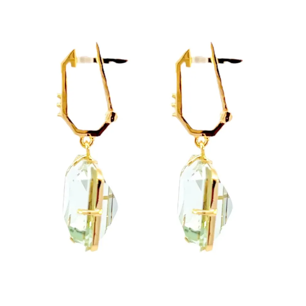 Praziolite & White Topaz Earring