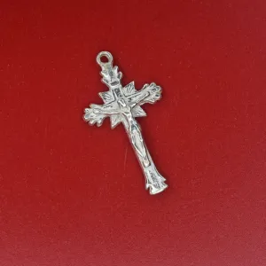 Pure Silver Sunburst Crucifix Silver Locket