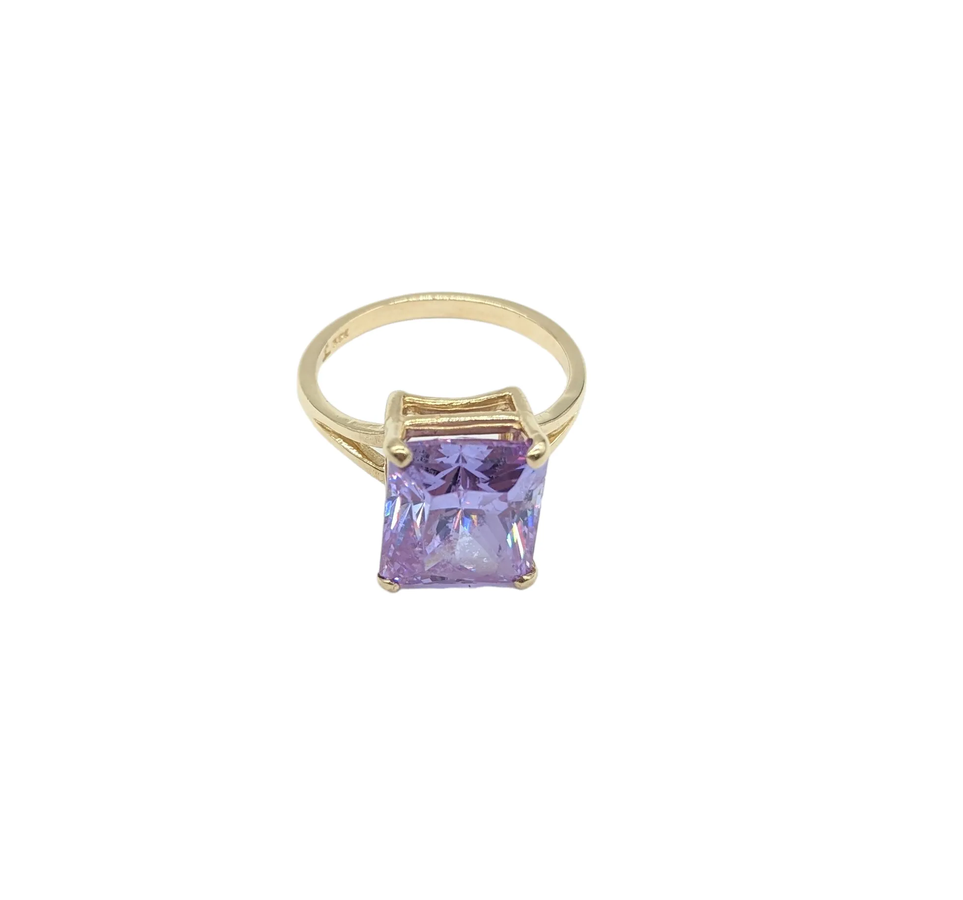 Radiant Cut Purple Ice Ring