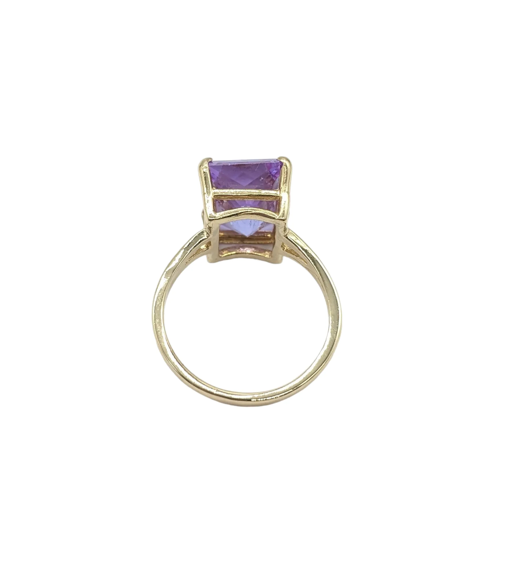 Radiant Cut Purple Ice Ring