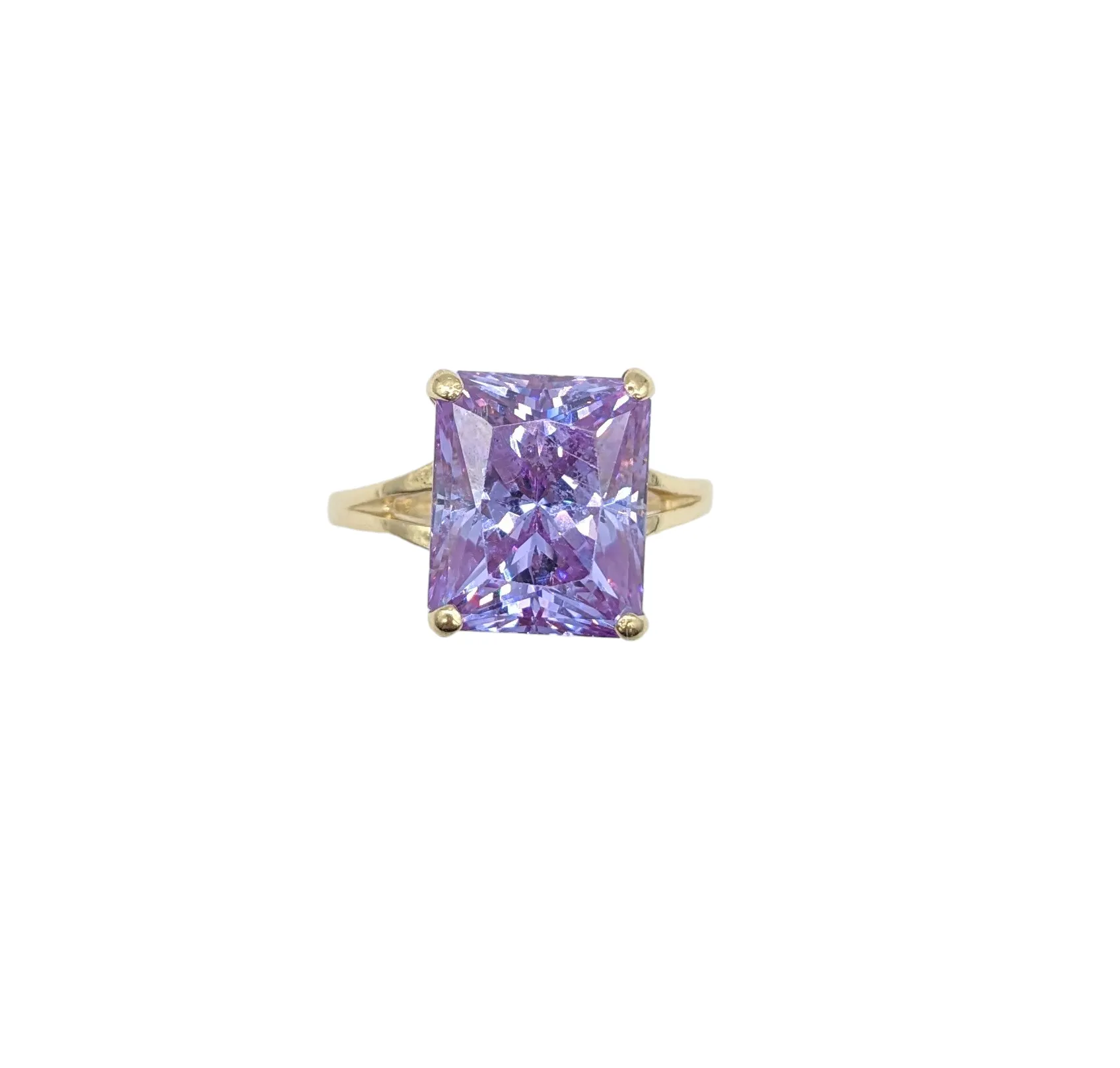 Radiant Cut Purple Ice Ring