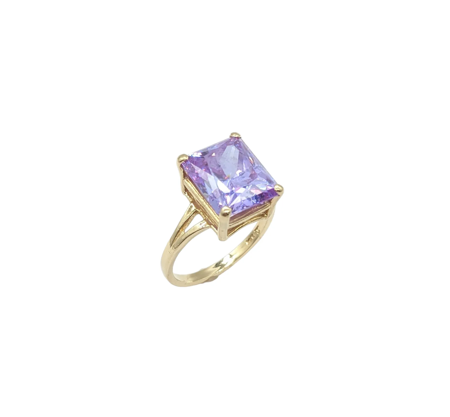 Radiant Cut Purple Ice Ring