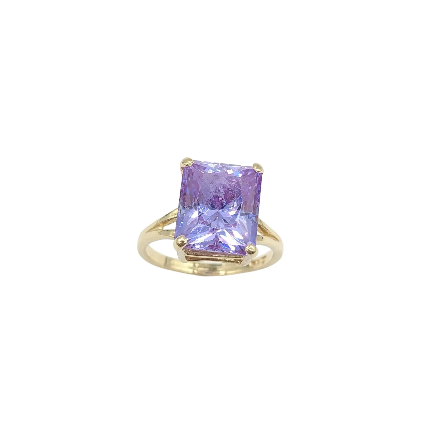 Radiant Cut Purple Ice Ring