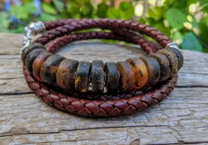 Raw Matte Baltic Amber Wrap Bracelet