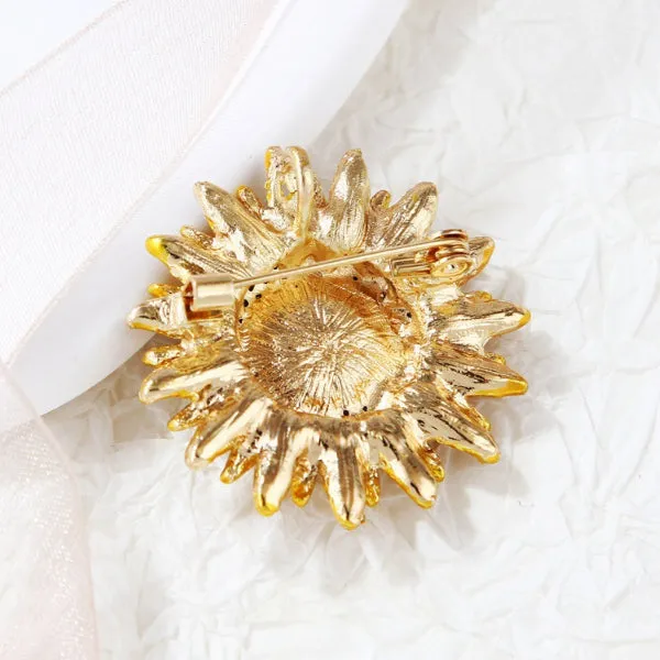 Rhinestone Sunflower Brooch 水鑽向日葵胸針 KCHM1118