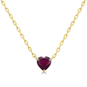 Rhodolite Garnet Heart Solitaire Pendant