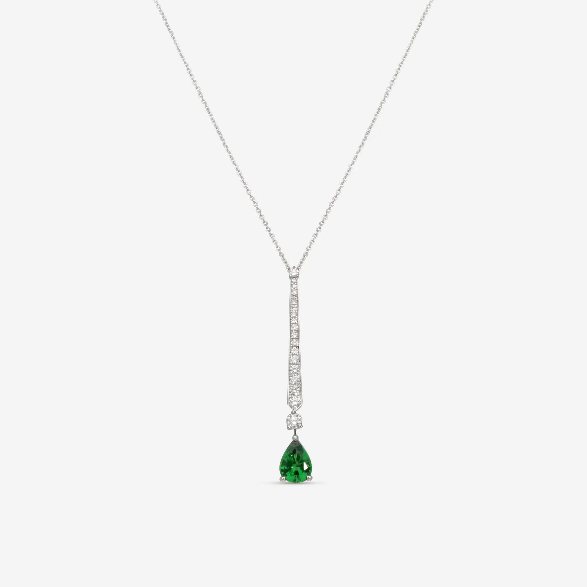 Roberto Coin 18K White Gold Diamond & Green Garnet Necklace 9991205AWCHX