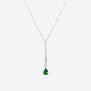 Roberto Coin 18K White Gold Diamond & Green Garnet Necklace 9991205AWCHX