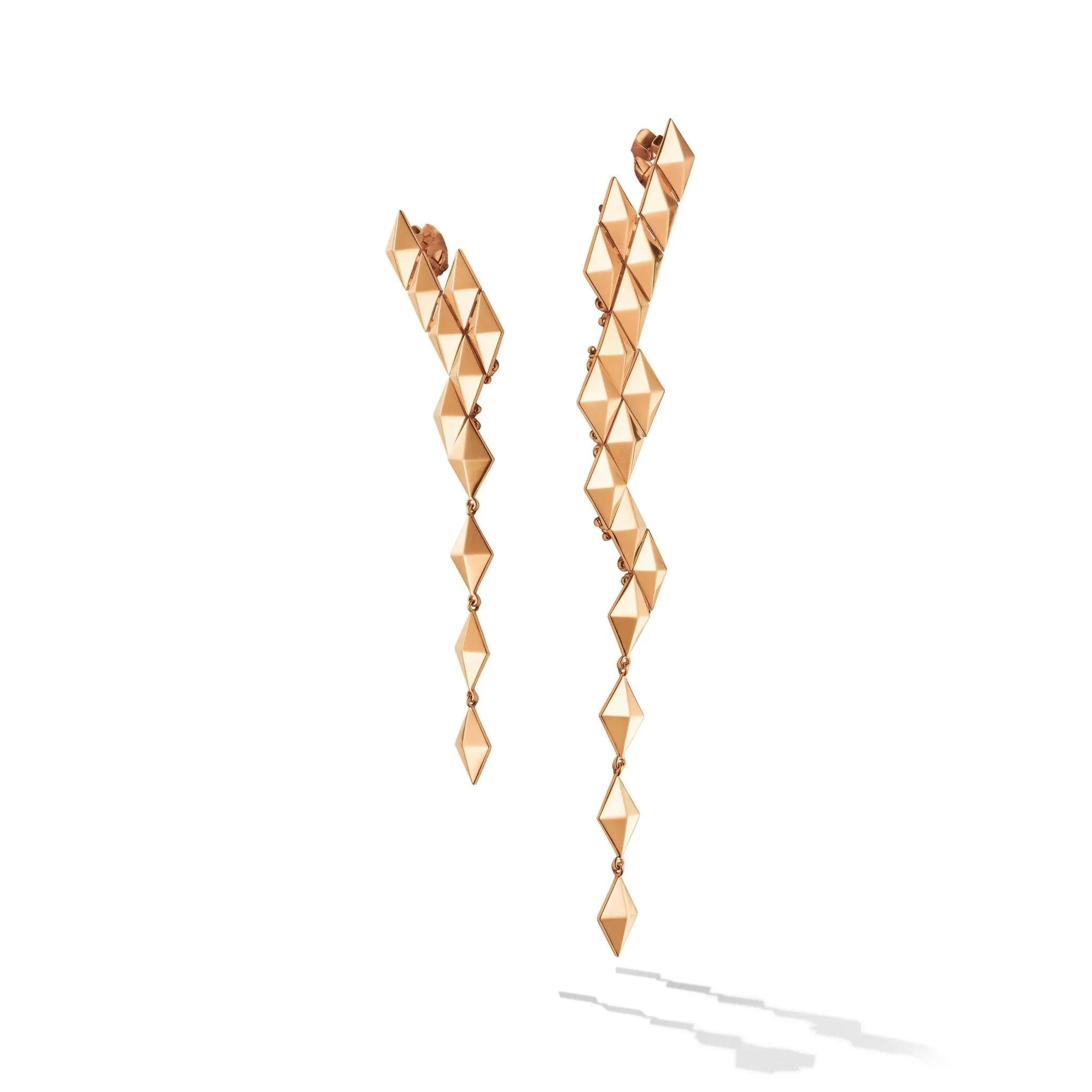 Rose Gold Python Asymmetrical Drop Earrings