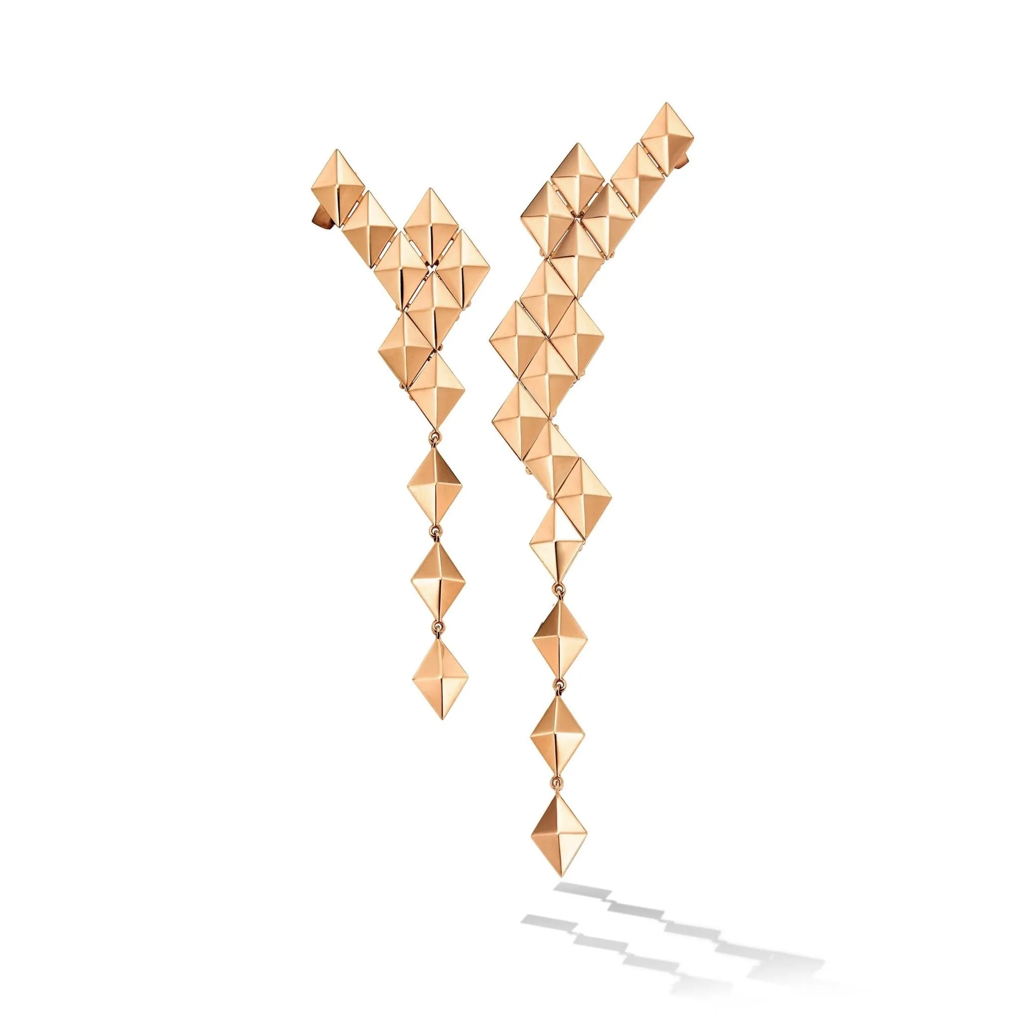 Rose Gold Python Asymmetrical Drop Earrings