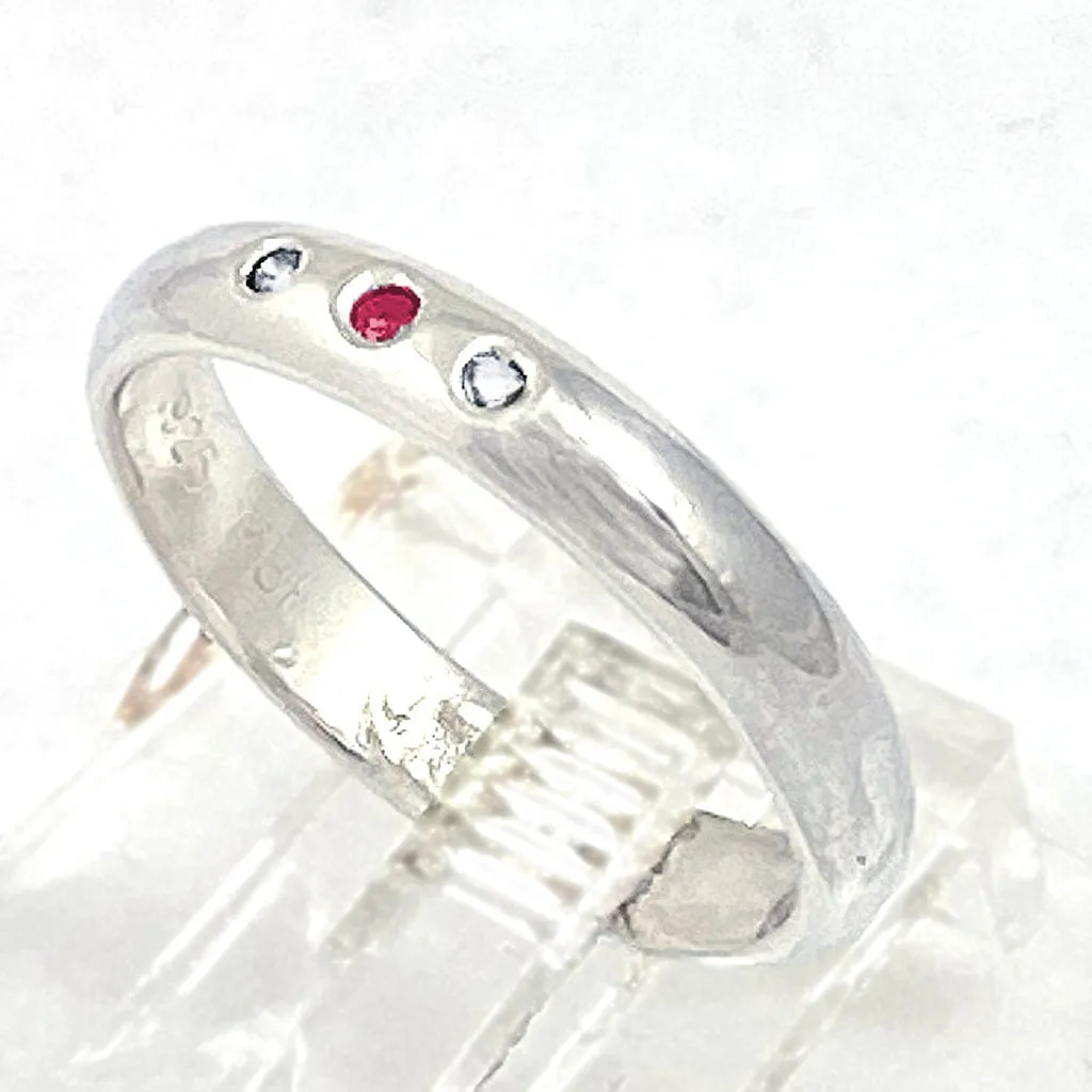 Ruby & Diamonds Trio Ring (size 8 1/2)