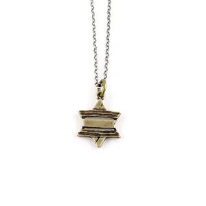 Rustic Star of David Necklace - Brass