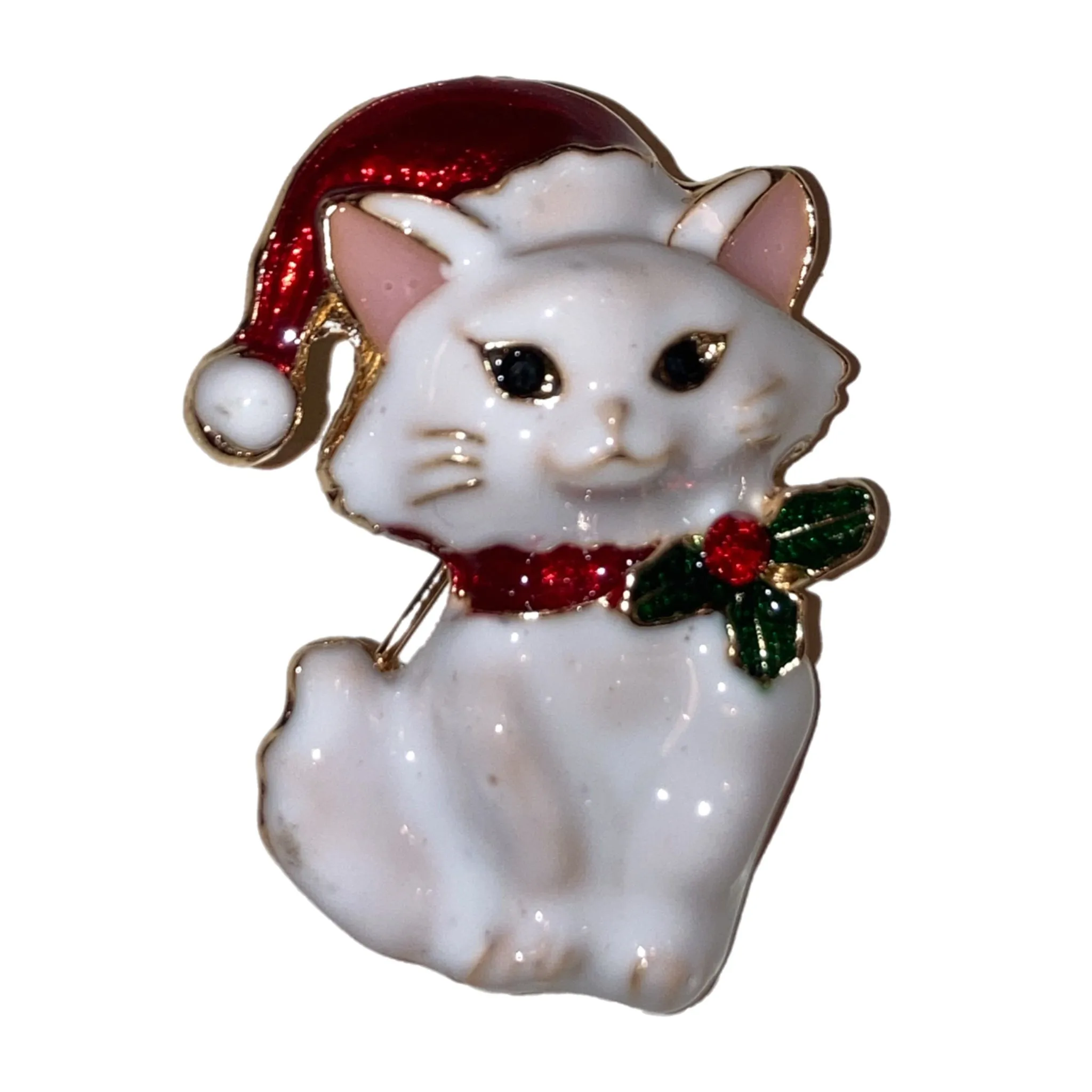 Santa Cat Brooch