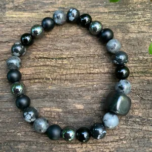 Shungite Amplified Chakra Bracelet PROTECTION / BOUNDARIES ~ Medium  [#34]