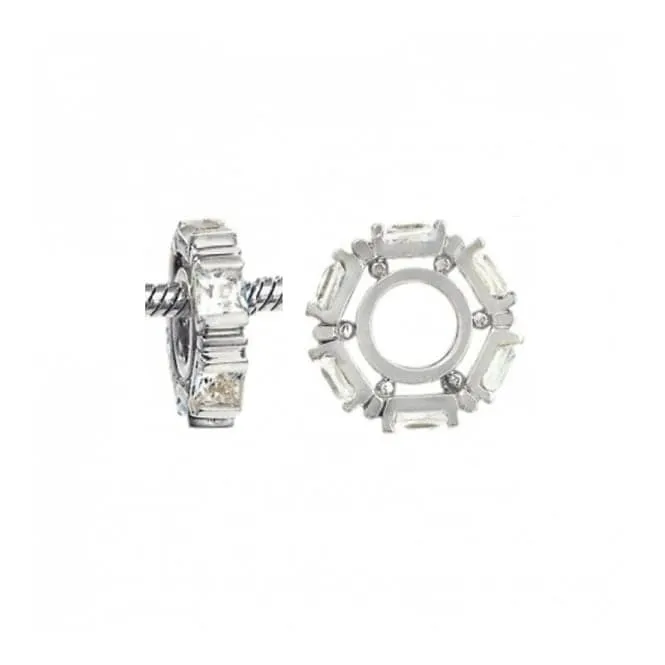 Silver & White Topaz Charm S024WT