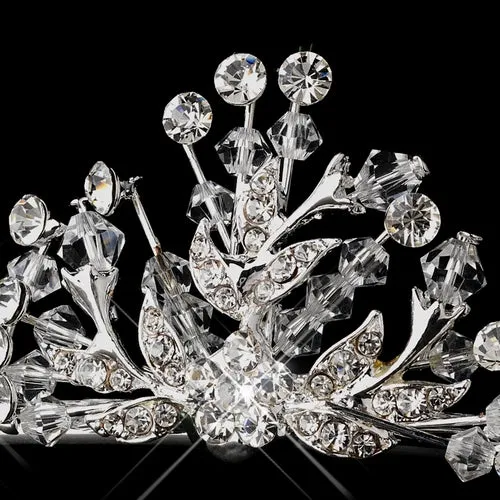 Silver Plated Swarovski Crystal Tiara Crown