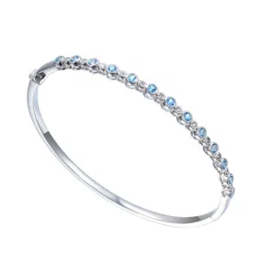 Silver Topaz Glow Bangle