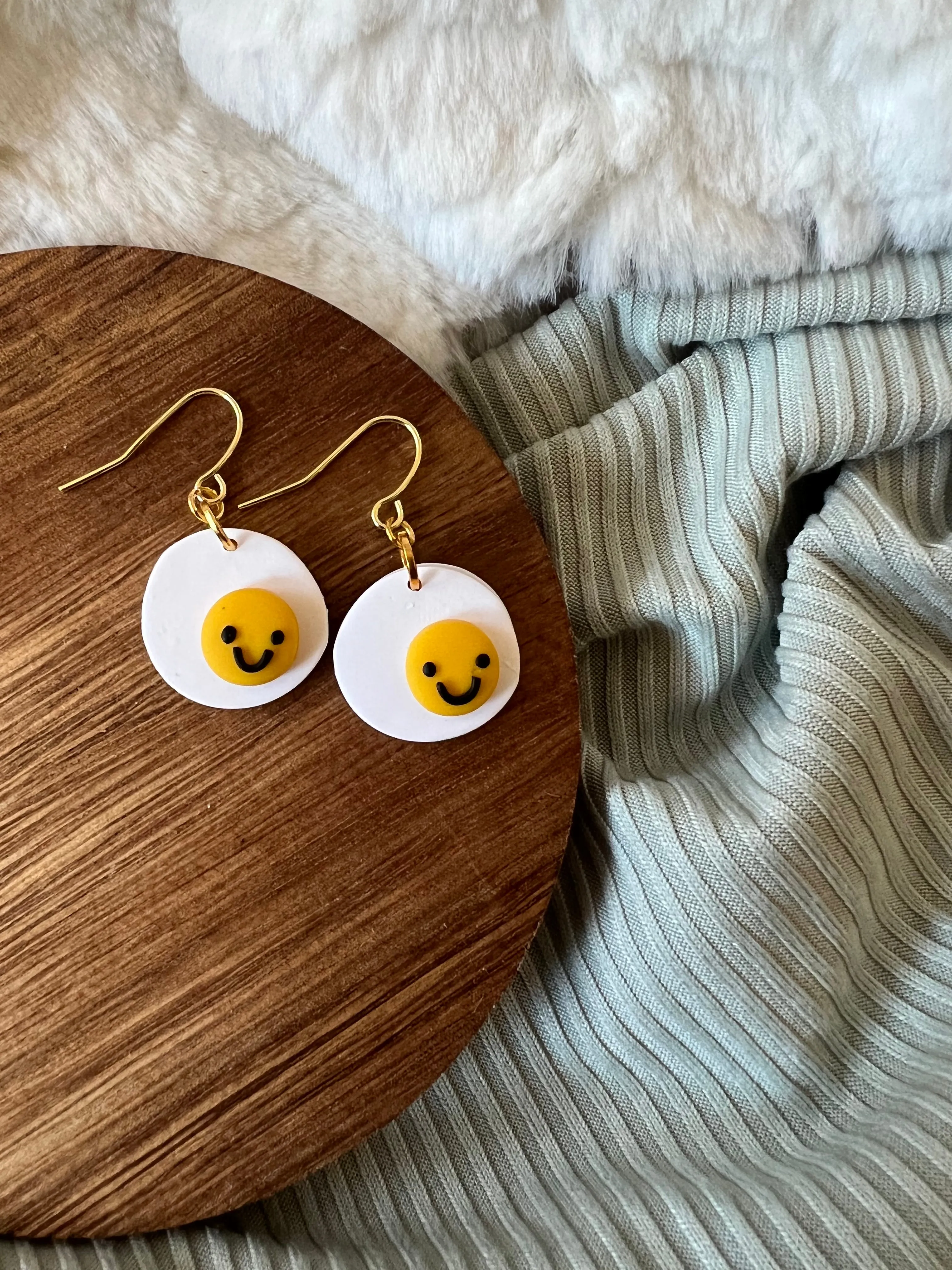 Sindy Side Up Egg Earrings