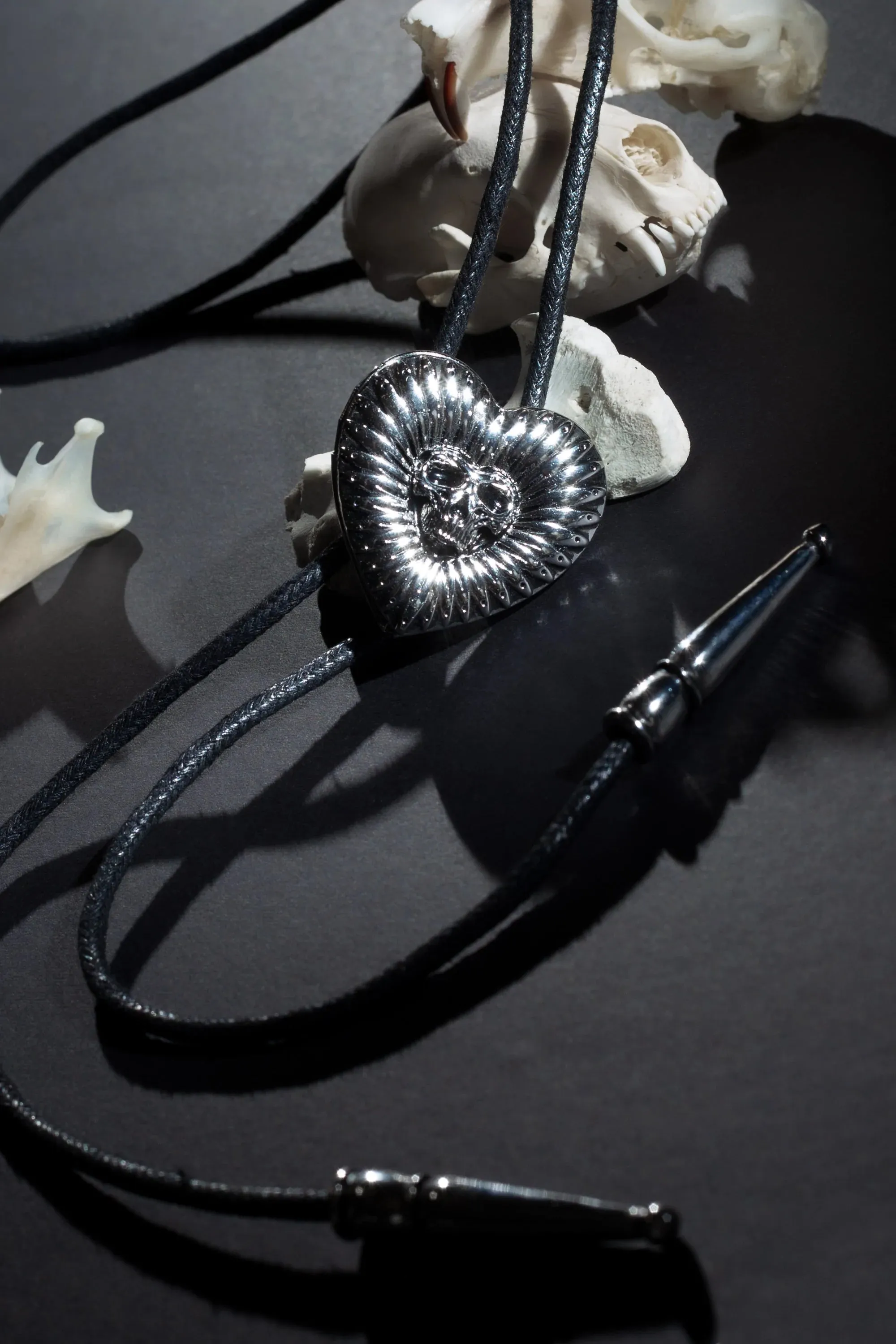 Skull Flower Bolo Tie