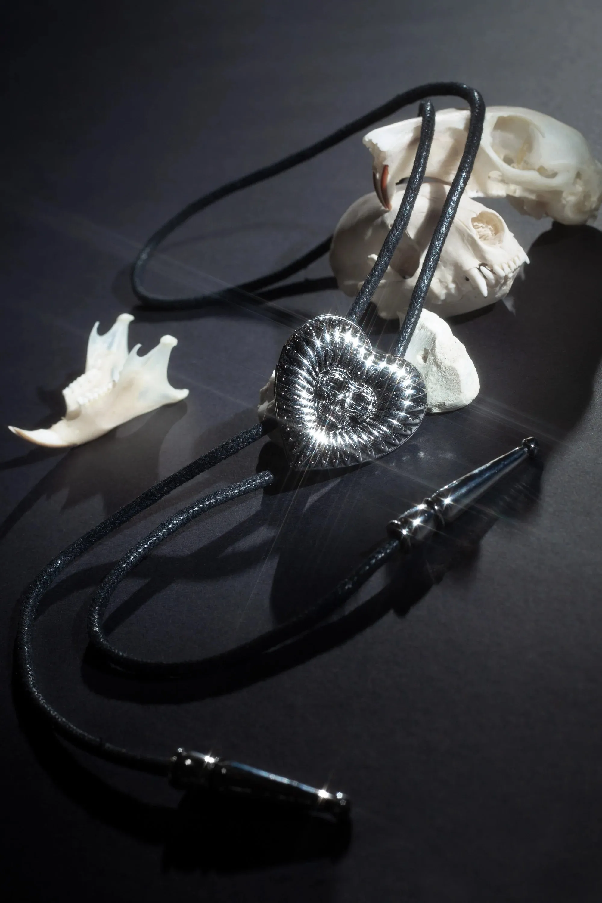 Skull Flower Bolo Tie