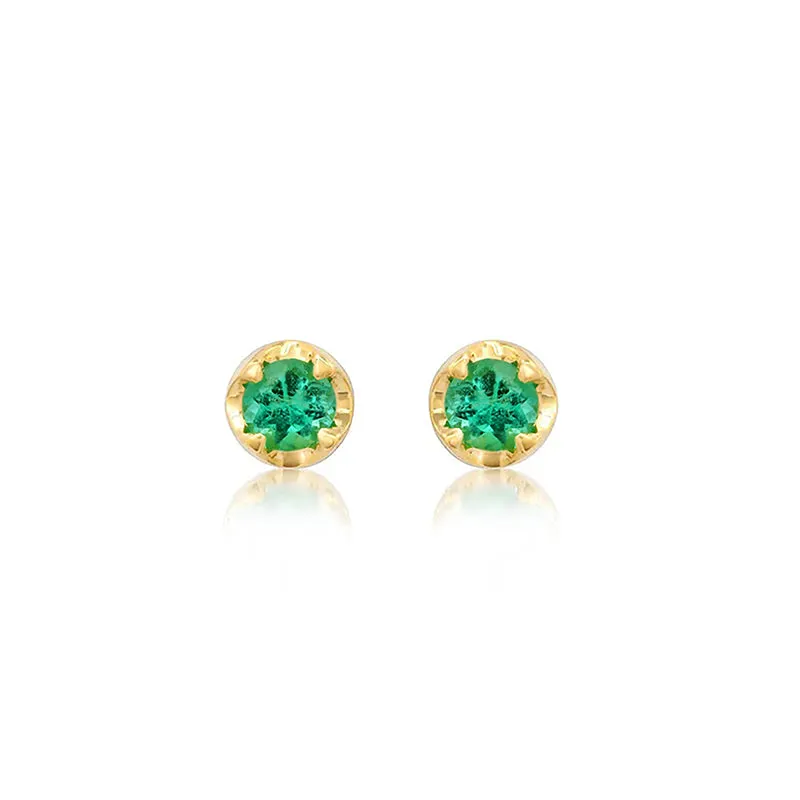 Small Illusion Set Emerald Studs