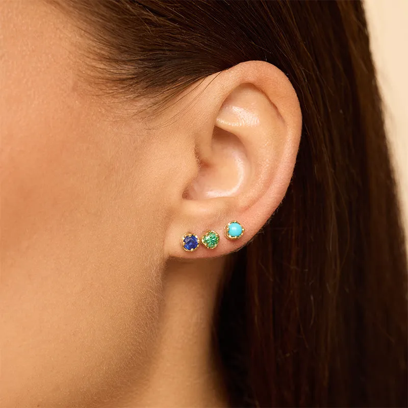 Small Illusion Set Emerald Studs