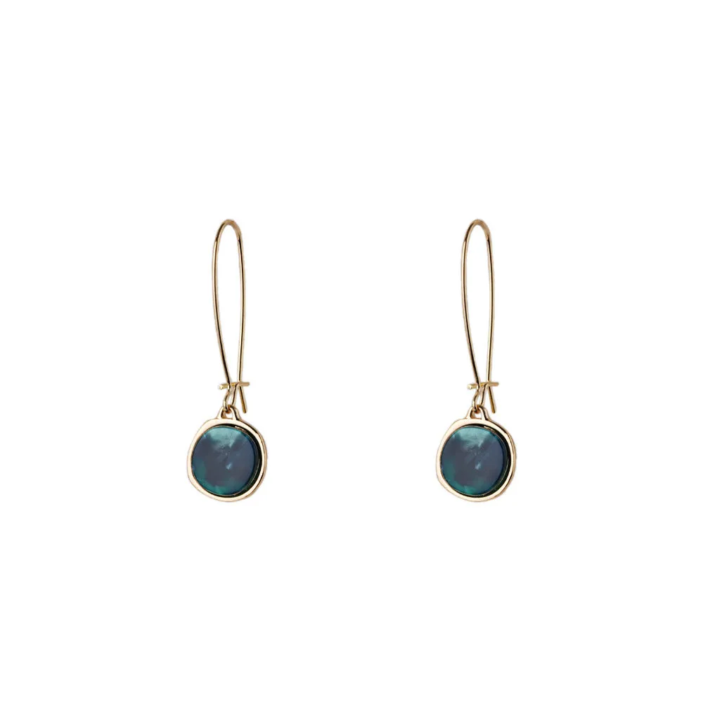 Small Temperament Earrings Acetate Emerald