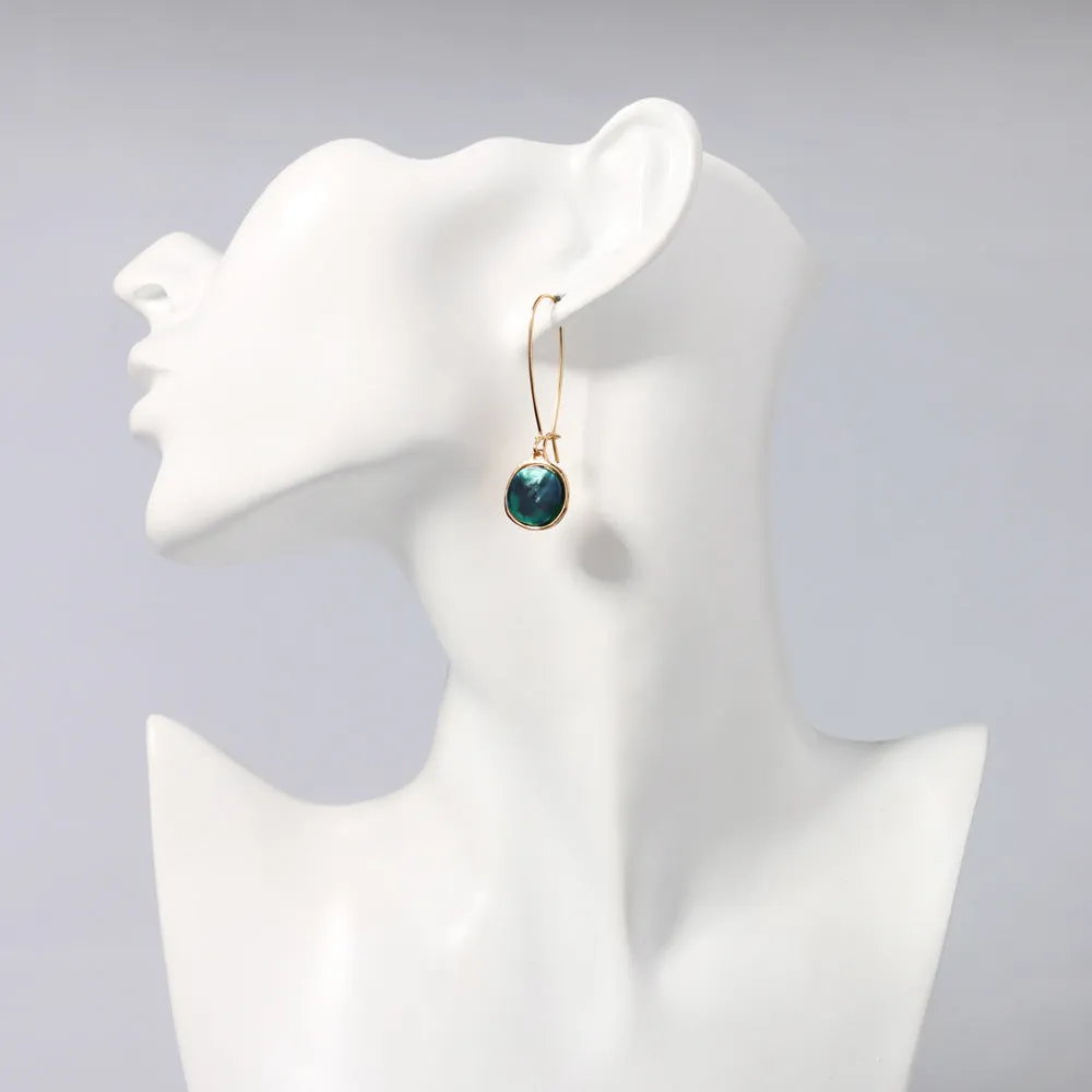 Small Temperament Earrings Acetate Emerald