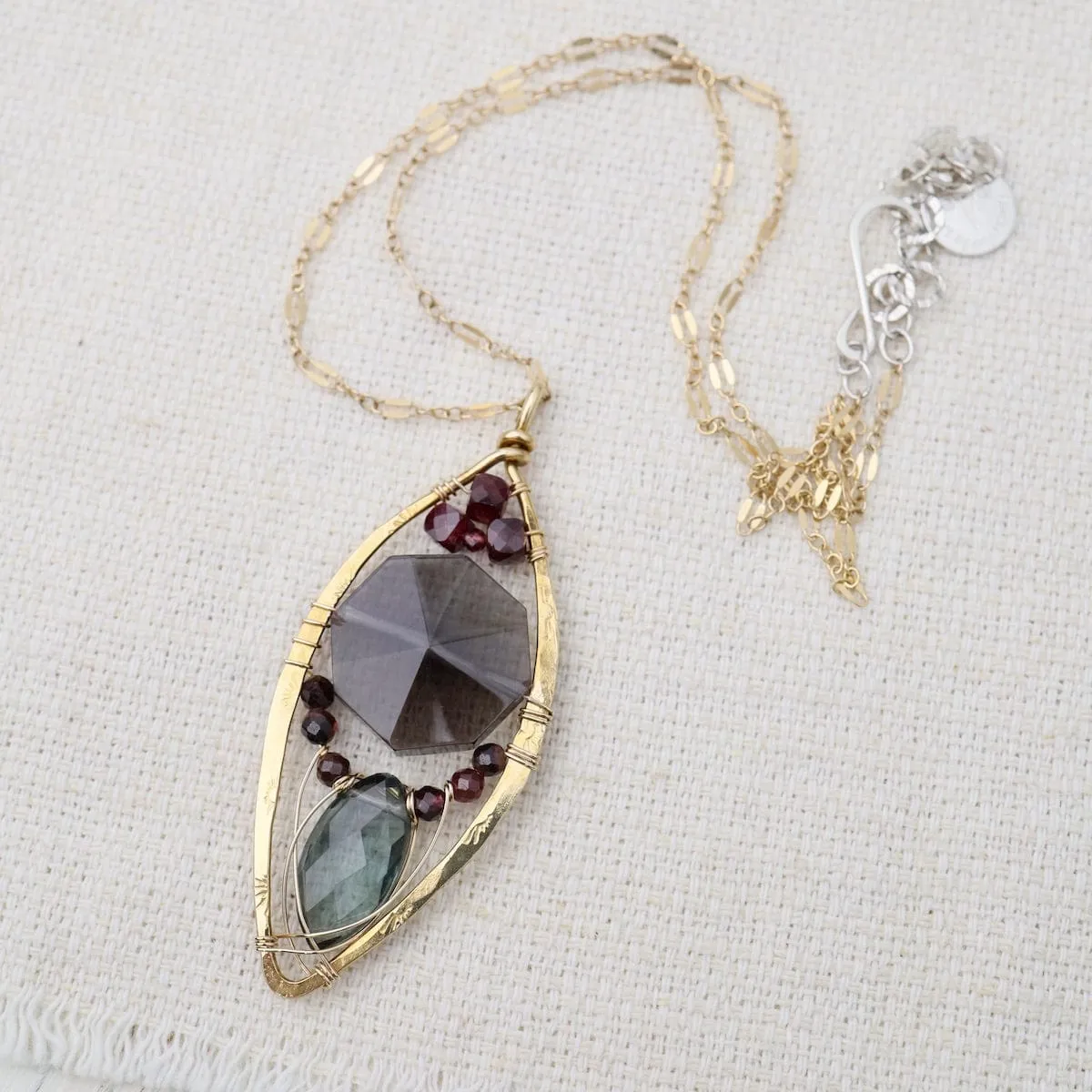 Smokey Quartz Keyhole Necklace