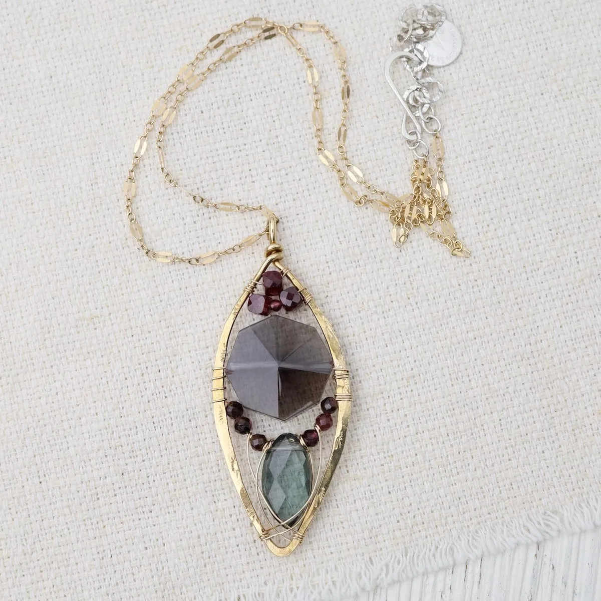 Smokey Quartz Keyhole Necklace