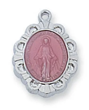 Sterling Pink Miraculous Baby Pendant Boxed - L595PB