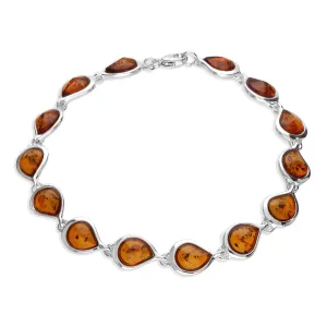 Sterling Silver Amber Pear Bracelet