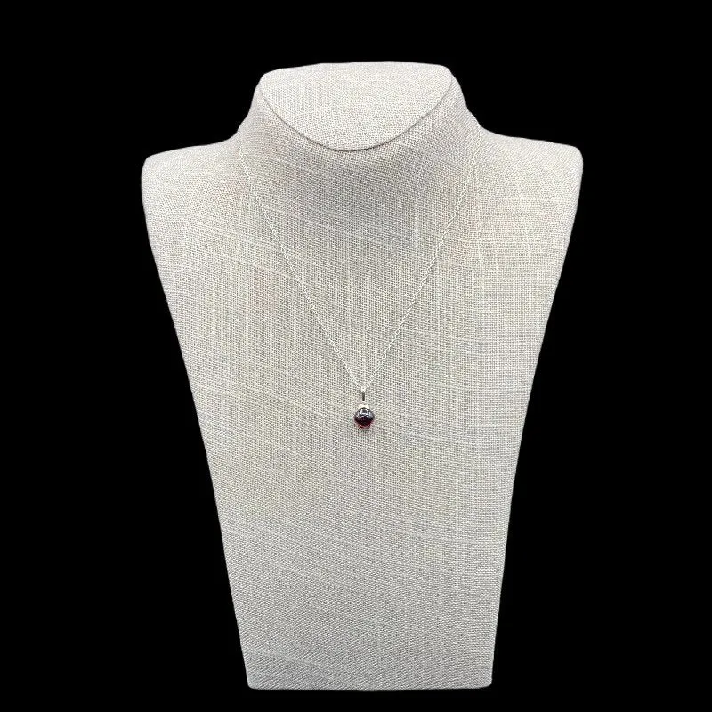 Sterling Silver And Modest Garnet Pendant Necklace