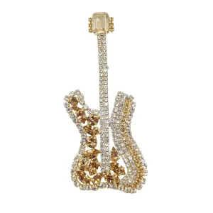 Swarovski Crystals Fender Guitar Brooch